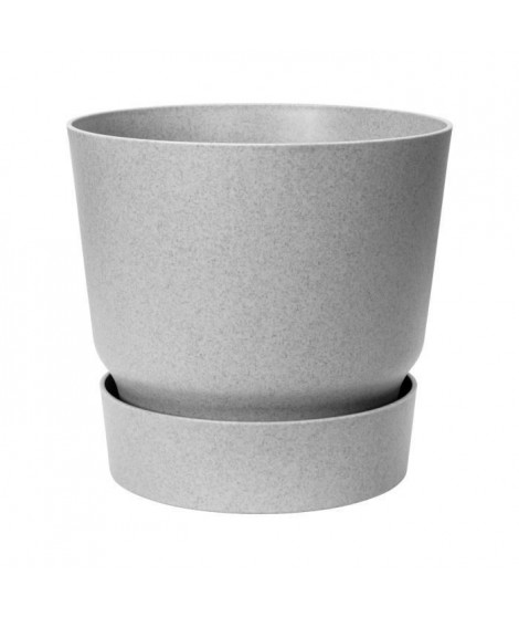 ELHO Pot de fleurs rond Greenville 25 - Extérieur - Ø 24,48 x H 23,31 cm - Gris béton vivant