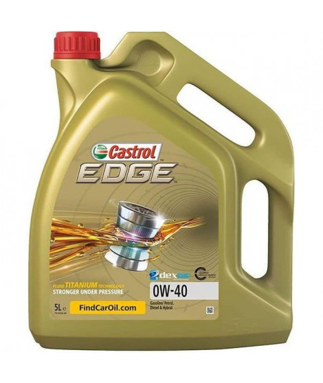 Huile-Additif Edge - CASTROL - Synthetique / 0W40 / 5L