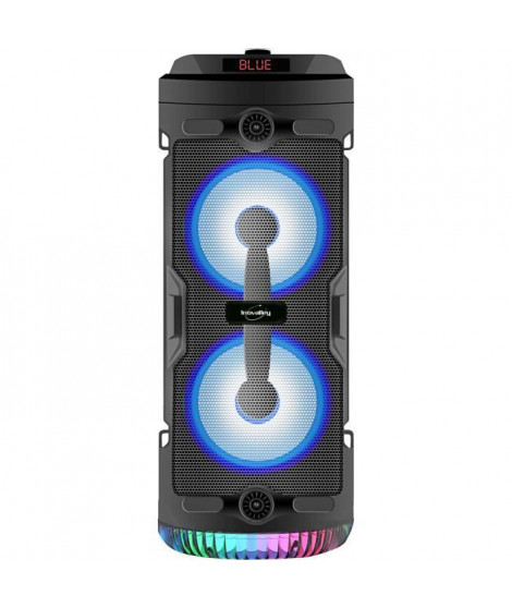 INOVALLEY KA03-N - Enceinte lumineuse Bluetooth - 400 W - Fonction karaoké - Lumieres LED colorées - Port USB