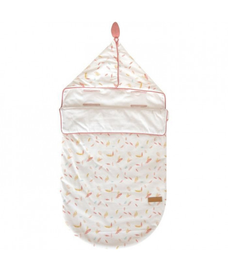 DOMIVA Nid ange Happy - Jersey 100% coton - Réglable - Blanc/Corail/Jaune - 80 cm