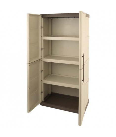 SOGENEX Armoire de rangement haute en résine 3 tablettes