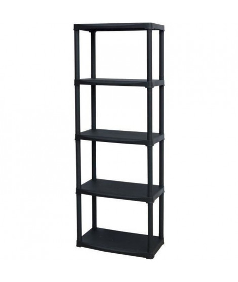 SOGENEX Etagere en résine - 5 tablettes - Hauteur 176 cm Largeur 60 cm - Noir