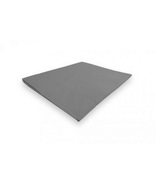 SOLEIL d'OCRE Drap plat Camille - Coton percale - 240 x 300 cm - Gris