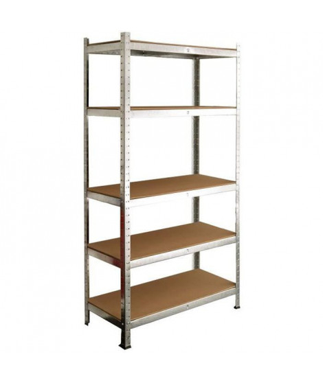 SODIAC Etagere de rangement charge lourde 5 tablettes - 150 Kg par plateau - 180 x 90 x 40 cm