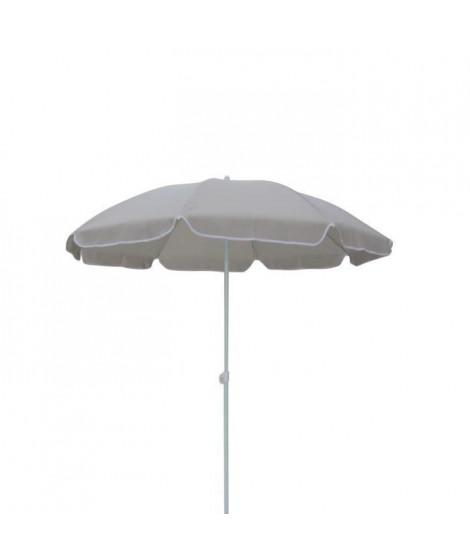 Parasol droit diametre 1,80 m - Structure acier en polyester anti-uv - Gris