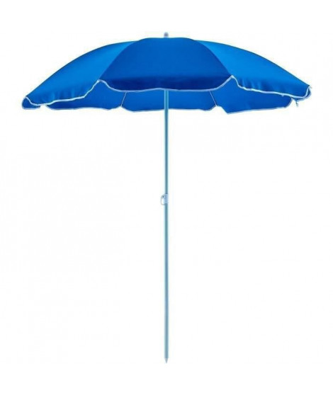 Parasol rond - Arc 1,80 m - Structure en polyester anti-uv - Blanc et bleu profond