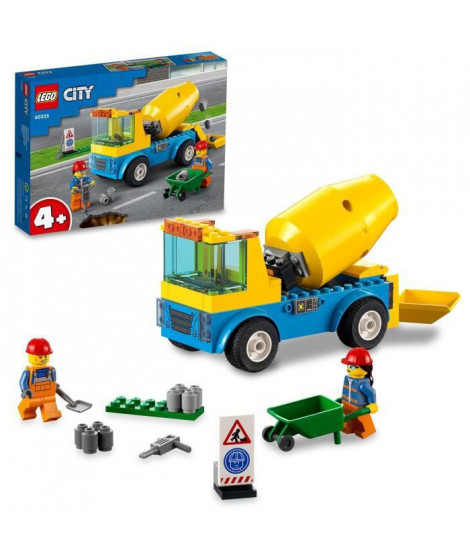 LEGO 60325 City Great Vehicles Le Camion Bétonniere, Jouet Véhicules de Construction pour Les Enfants Des 4 Ans