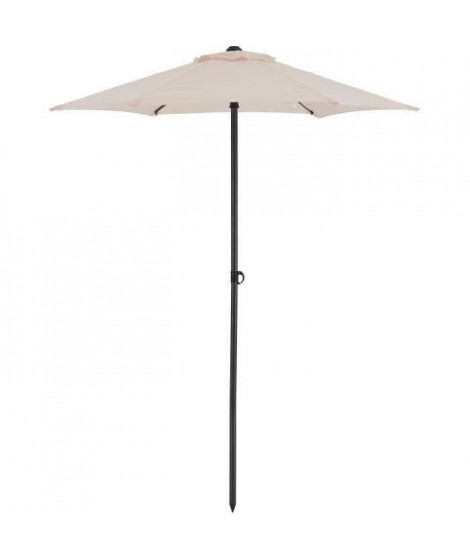 Parasol droit diametre 1,8 m - strucutre Acier toile 160 g/m - 6 baleines acier - Beige