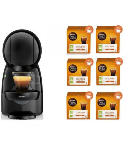 KRUPS YY4511FD Machine expresso Nescafé Dolce Gusto Piccolo XS Gris + 6 boites de capsules Nescafé Dolce Gusto Bio Peru