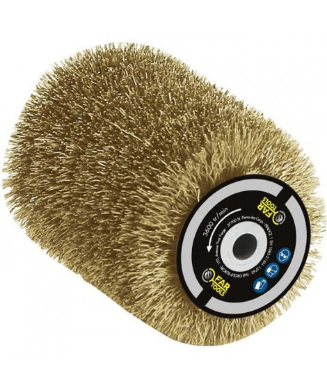 Brosse fil laitonné 0,3mm Ø80mm - L 100mm pour décaper/dégriser