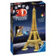 Puzzle 3D Tour Eiffel illuminée - Ravensburger - Monument 216 pieces - sans colle - avec LEDS couleur - Des 10 ans