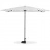 Parasol droit 3x2 m inclinable - Mât Aluminium avec toile polyester 160 g/m² - Blanc