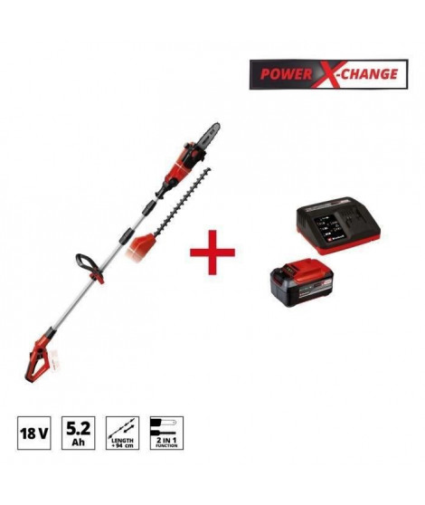 EINHELL - Outil multifonctions GE-HC 18 Li T  + Starter Kit 5,2AH - Power X-Change