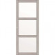 OPTIMUM - Kit porte coulissante 3 carreaux + rail + bandeau Bilbao - H.204xL.83xP.4 cm - Chene gris clair