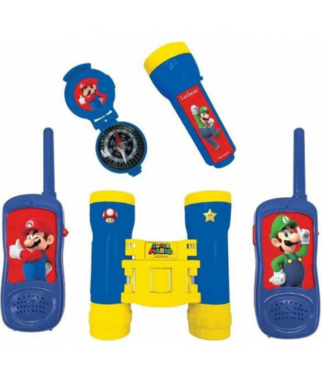 SUPER MARIO - Kit d'aventurier - Talkie-Walkies portée 120m, jumelles, lampe torche et boussole