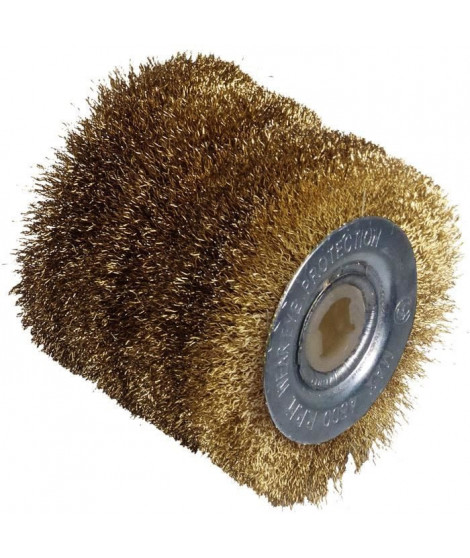 Brosse métallique large - fil laitonné de 0,3mm - Ø60mm - L60mm