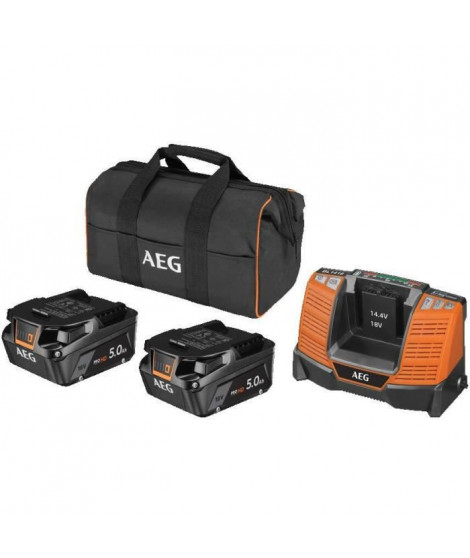 AEG - Pack 18V chargeur + 2 batteries Pro lithium 18V 5 -0 Ah HIGH DEMAND - livrée en sac. - SETLL1850SHD