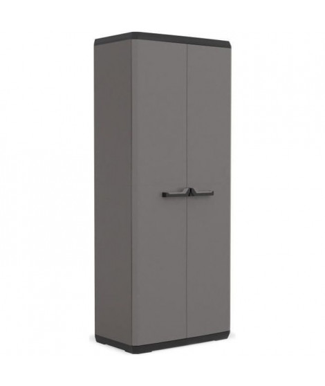 KIS Armoire de rangement Più haute - 68 x 39 x 166 cm - Gris anthracite et noir