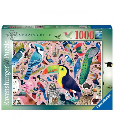 Ravensburger - Puzzle 1000 pieces - Oiseaux extraordinaires / Matt Sewell