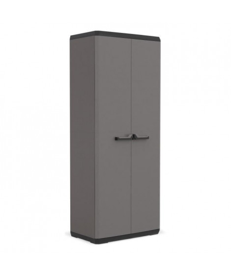 KIS Armoire de rangement utilitaire Più - 68 x 39 x 166 cm - Gris anthracite et noir