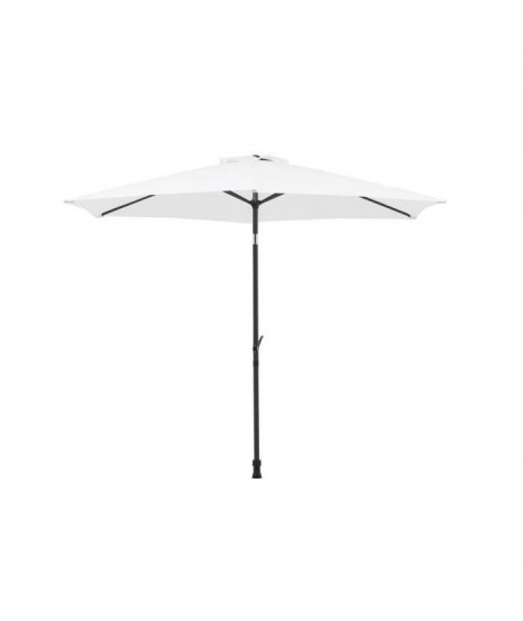 Parasol droit Diam. 3 m  Hauteur ajustable - Mat Aluminium et toile polyester 160g - Blanc