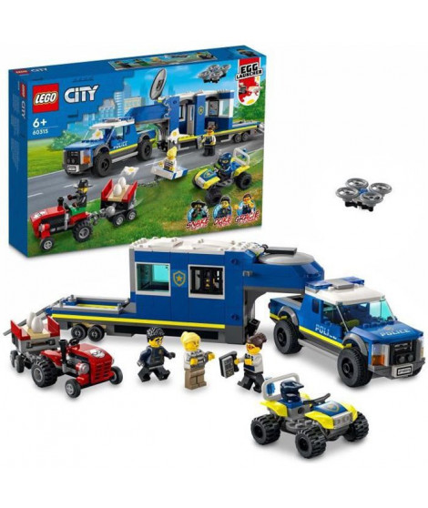 LEGO 60315 City Le Camion de Commandement Mobile de la Police, Figurines de Policiers, Jouet Tracteur, Garcons et Filles Des …