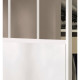 OPTIMUM - Kit porte coulissante + rail + bandeau Atelier - H 204 x L 93 x P 4 cm - Blanc verre transparent