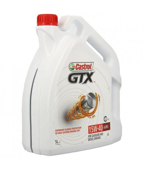 Huile-Additif GTX  A3/B3 - CASTROL - Minerale / 15W40 / 5L