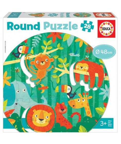 EDUCA - Puzzle - Puzzle rond la jungle 28 pcs