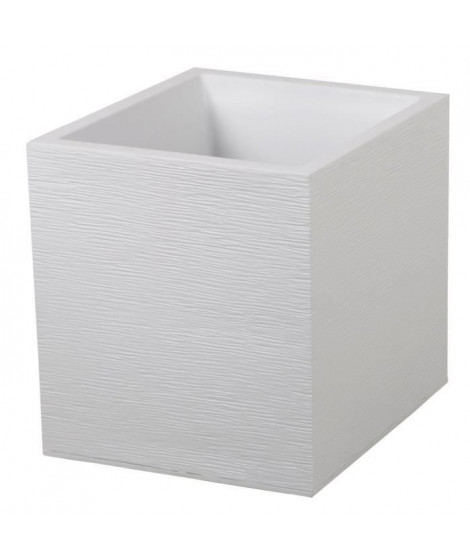 EDA Pot carré Graphit - 39 x 39 x 43 cm - Contenance 31L - Blanc cérusé