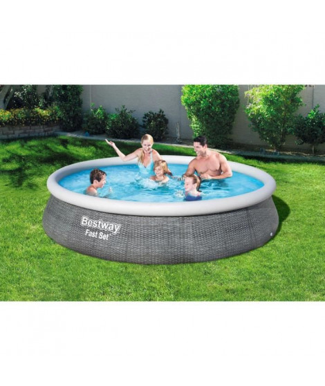 Kit Piscine hors sol autoportante BESTWAY - Fast Set - 396 x 84 cm - Ronde (Livrée avec une pompe de filtration)