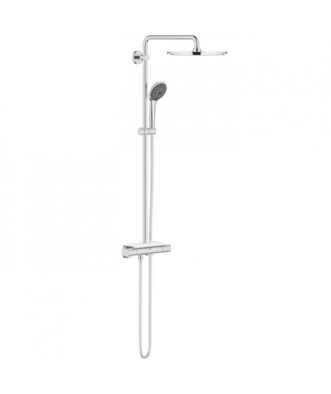 GROHE Colonne de douche avec mitigeur thermostatique Vitalio Joy, 310 mm, douchette pommeau de douche 3 jets, 26401000