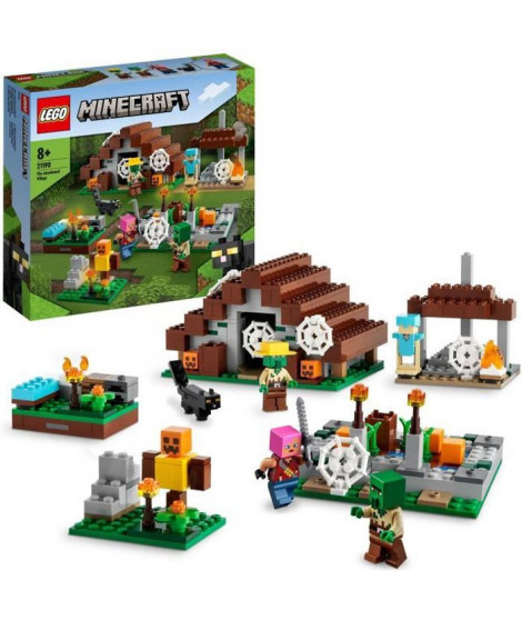 LEGO Minecraft 21190 Le Village Abandonné, Jouet Construction, Maison avec Figurine Zombie