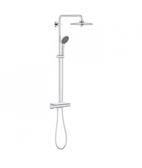 GROHE Colonne de douche robinet thermostatique Vitalio Joy 260, 50% d'économie d'eau et d'énergie, douchette 3 jets, 26403001