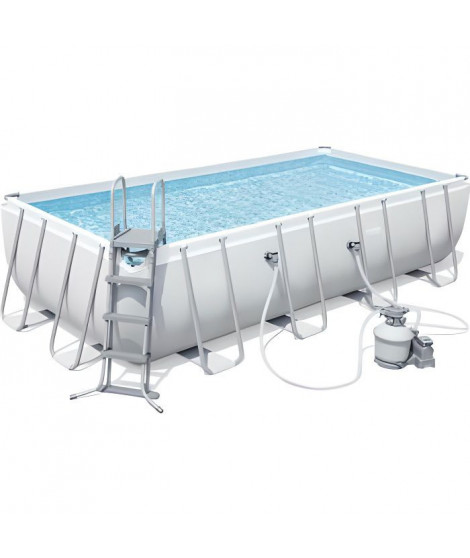 Kit Piscine hors sol tubulaire BESTWAY Power steel - 549 x 274 x 122 cm - Rectangulaire (Filtre a sable, échelle, diffuseur)