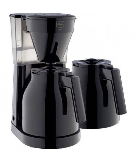 MELITTA Easy Therm II - Cafetiere filtre 1L - 1050 W + 2eme verseuse - Noir