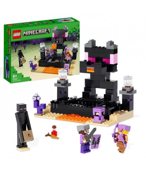 LEGO Minecraft 21242 L'Arene de l'End, Jouet avec Lave, Figurine Dragon de l'Ender et Enderman