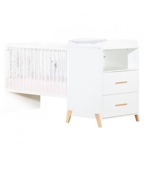 Babyprice - JOY NATUREL - Lit Combiné Evolutif 120x60 en 90x190