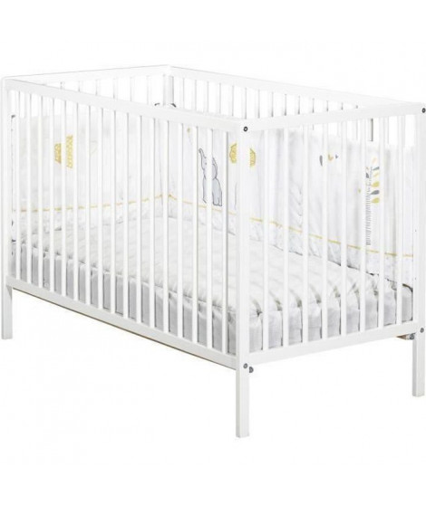 BABY PRICE - lit 120x60 tout barreaux blanc first