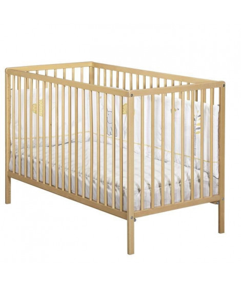 BABY PRICE - lit 120x60 tout barreaux vernis naturel first