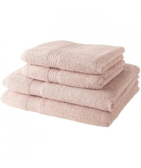 TODAY Lot de 2 Serviettes de Bain 50x100 cm + 2 Draps de Bain 70x130 cm Rose des Sables 100% coton