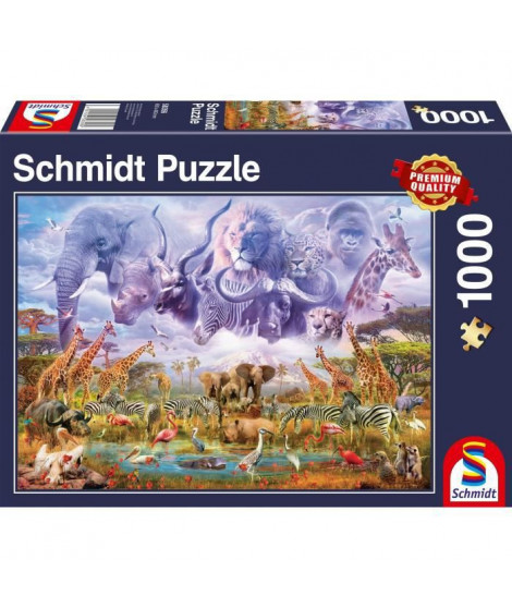 Puzzle - SCHMIDT SPIELE - Animaux autour d'un point d'eau - 1000 pieces