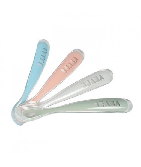 Béaba Repas Set de 4 Cuillleres Silicone 1er Âge