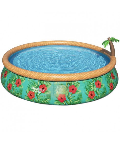 Kit Piscine hors sol autoportante BESTWAY - Fast Set - 457 x 84 cm - Ronde (Livrée avec une pompe de filtration et une échelle)