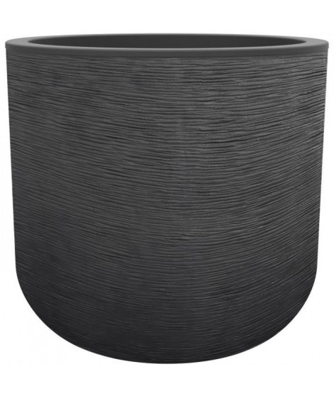 EDA PLASTIQUE - Pot rond 40 cm Graphit'Up - 32,5 L - Gris anthracite