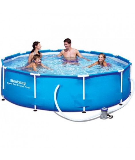 Kit Piscine hors sol tubulaire BESTWAY - Steel Pro - 305 x 76 cm - Ronde (Livrée avec pompe de filtration)