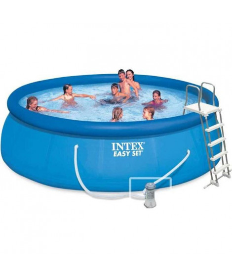 Kit Piscine hors sol autoportante INTEX Easy Set - 457,2 x 121,92 cm - Ronde (Inclus bâche, échelle, tapis de sol et épurateur)