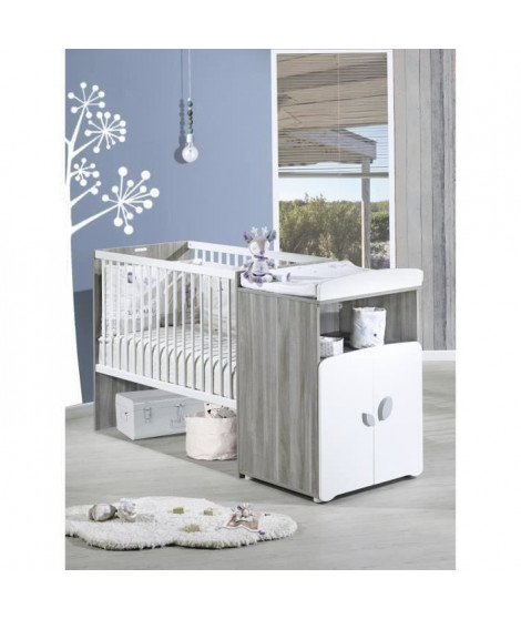 BABY PRICE New Leaf Lit Bébé Combiné Evolutif  120x60 en 90x190