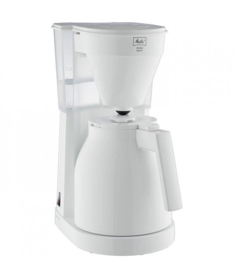 Melitta Easy Therm II 1023-05 Blanc - Cafetiere - Thermo-pot a commande a une main, réservoir d'eau transparent -Blanc