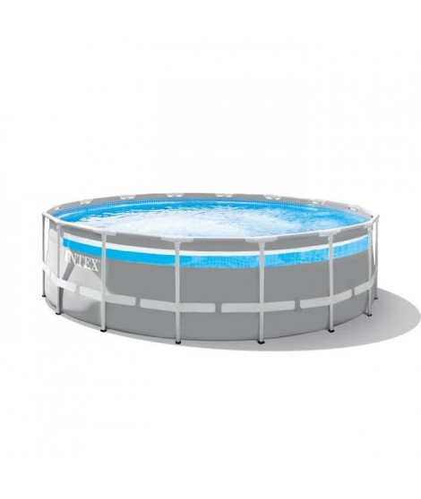 Kit Piscine hors sol tubulaire INTEX - Prism Clear Window - 488 x 122 cm - Ronde